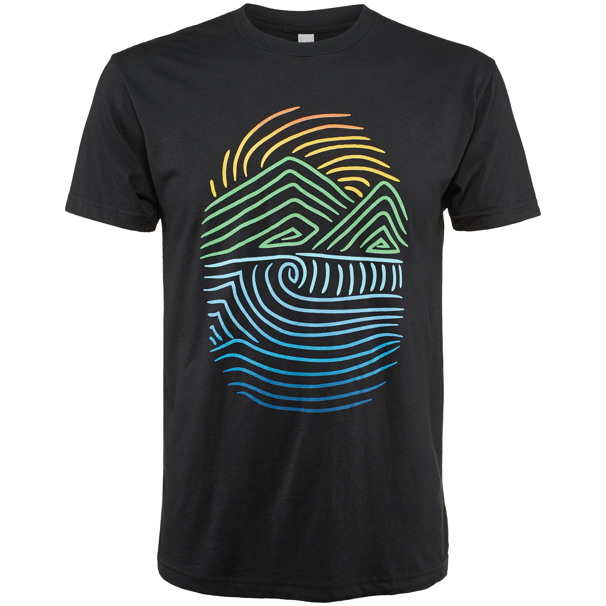 Men's Rainbow T-Shirt (Black) - One With Nature
